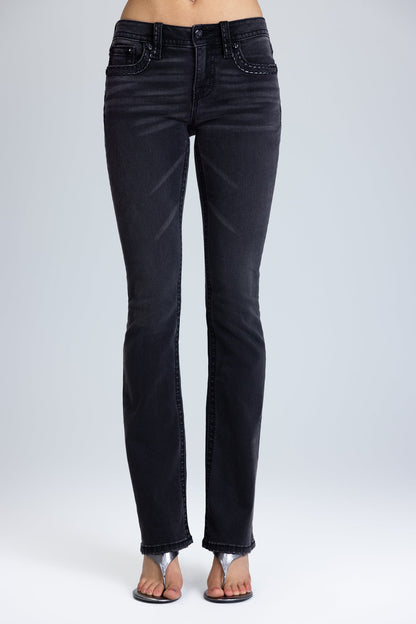 Onyx Stitched Bootcut Jeans