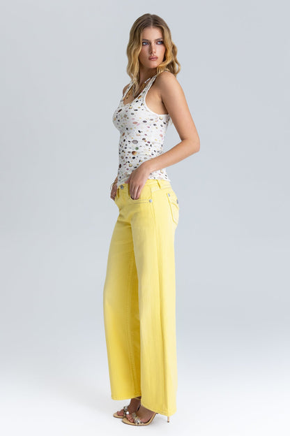 Circuit Stitched Wide Leg Jeans