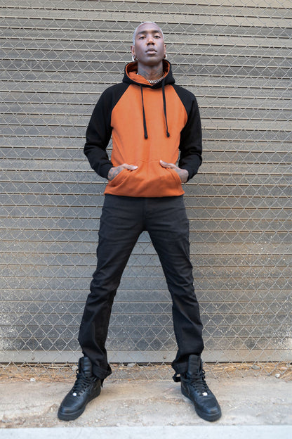 Contrast Raglan Sleeve Pullover Hoodie (New Colorways)