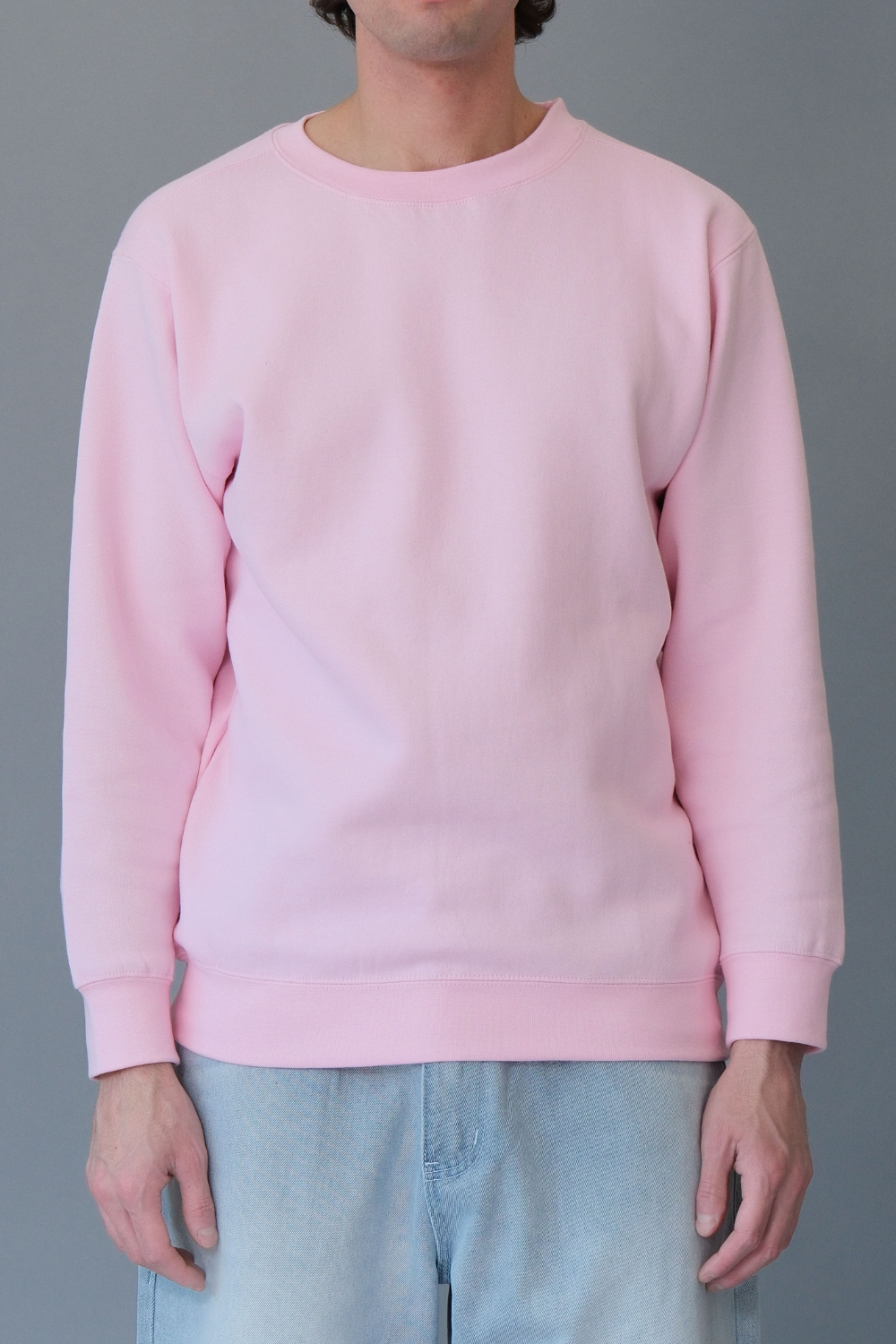 Basic Solid Crew-Neck Sweatshirt
