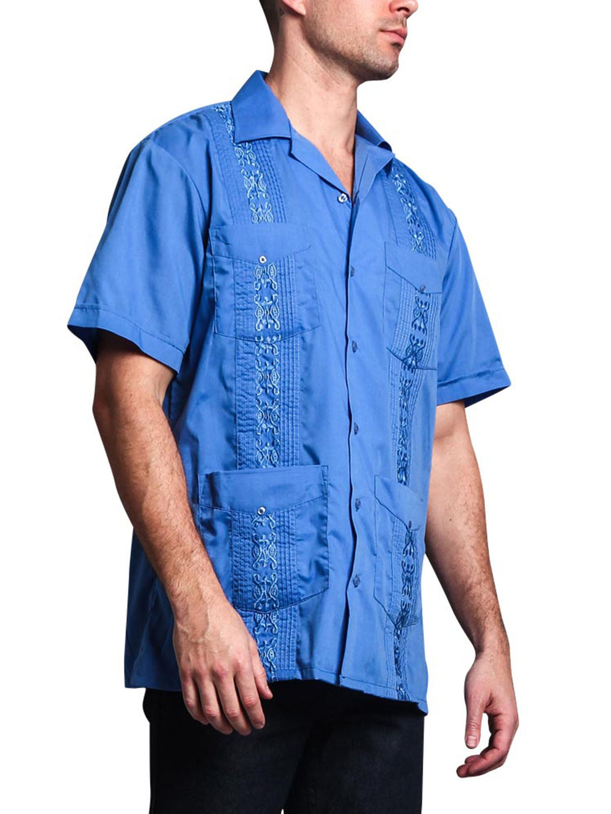 Guayabera Embroidered Pleated Cuban Shirt