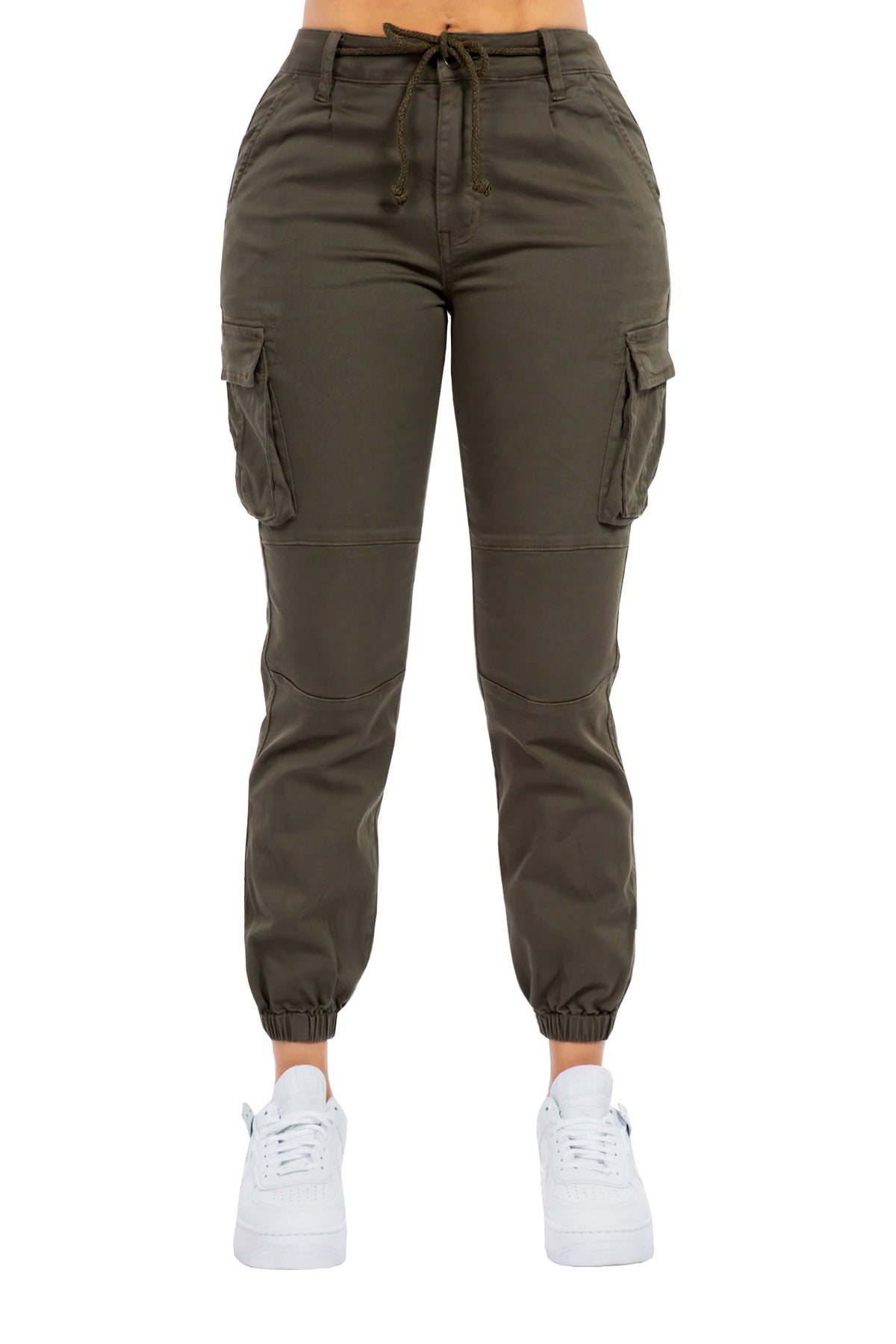 Women's Essential Basic Cropped Colored Cargo Joggers (New Colorways)