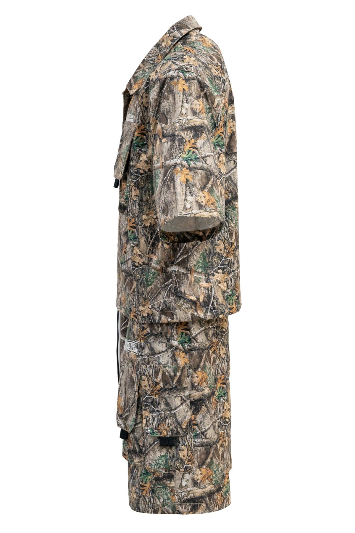 Men's Utility Camo Crop Over Shirt & Shorts Set