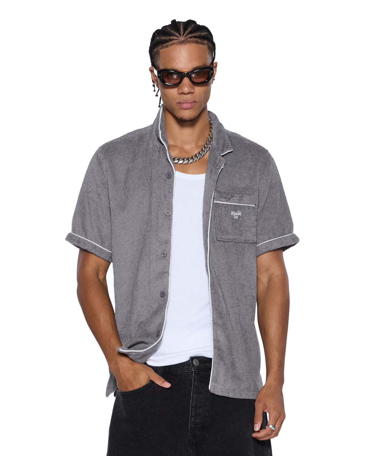 LOUNGE SS RESORT SHIRT CHARCOAL