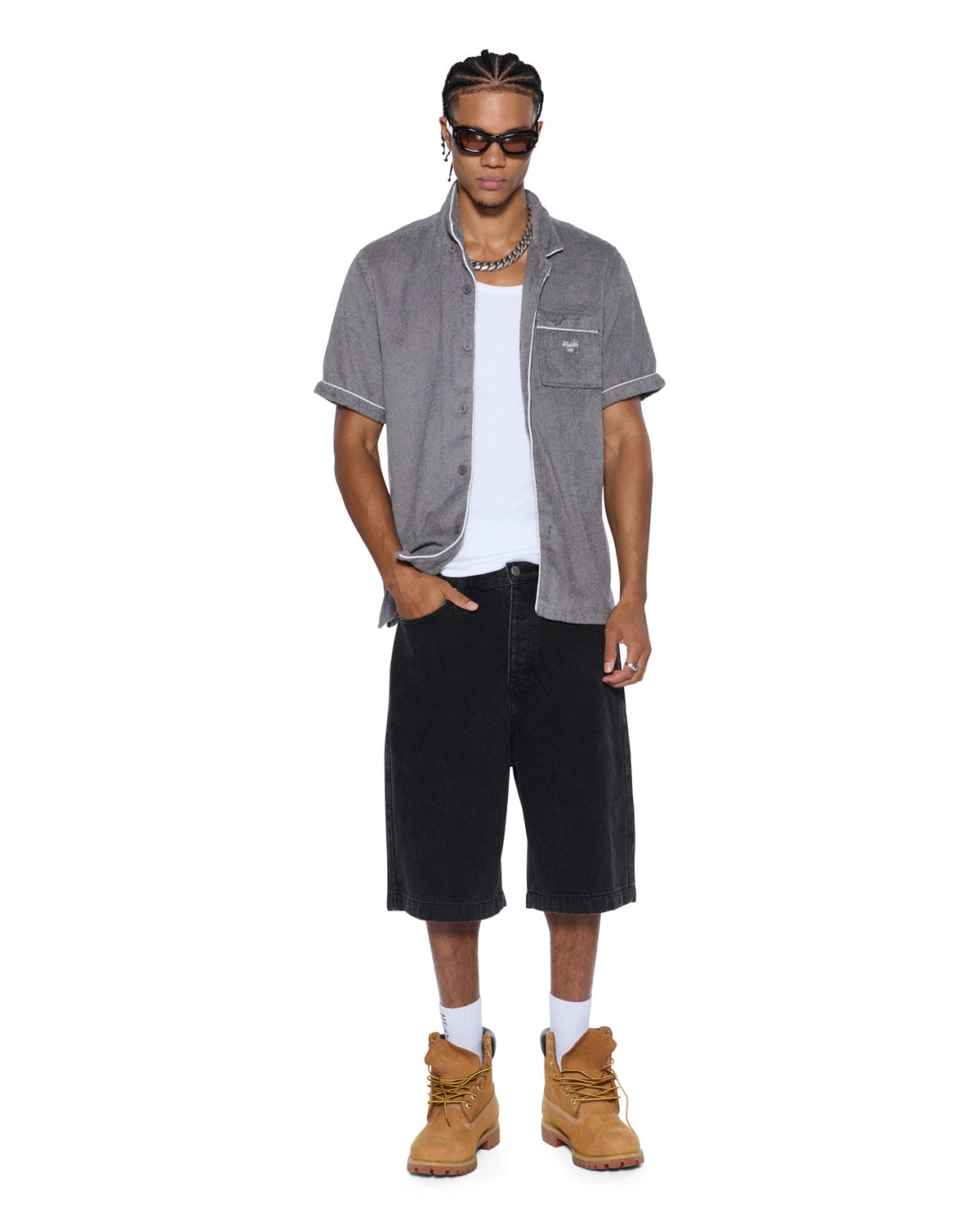 LOUNGE SS RESORT SHIRT CHARCOAL
