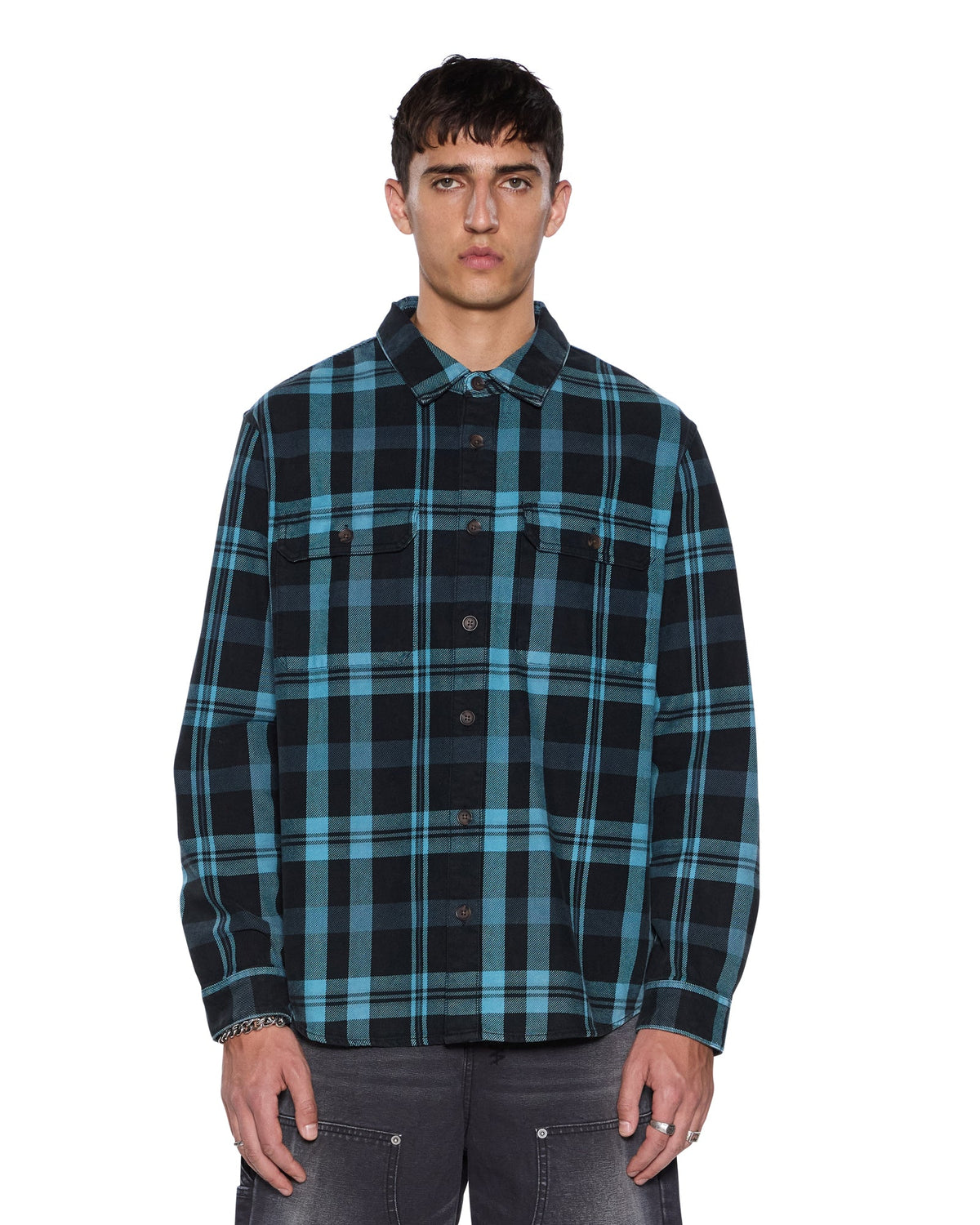 ROSEBOWL LS SHIRT 1999 BLUE CHECK