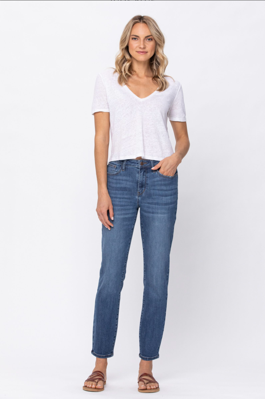 Judy Blue High Waist Non-Distressed Boyfriend Jeans