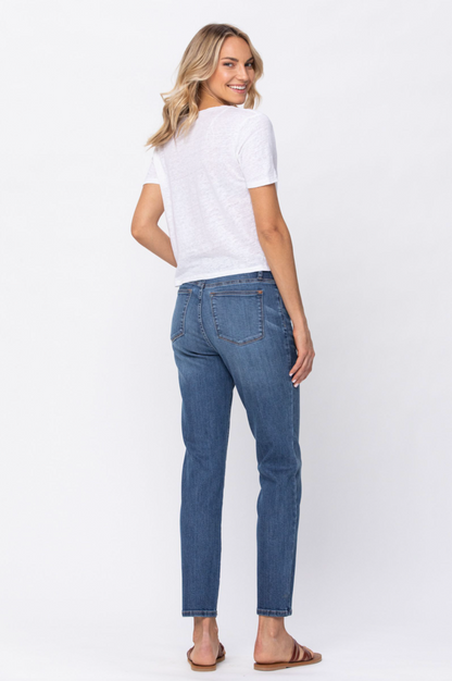 Judy Blue High Waist Non-Distressed Boyfriend Jeans