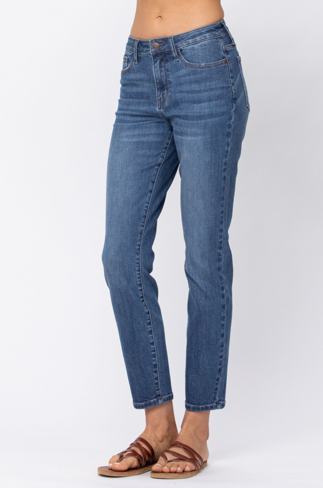 Judy Blue High Waist Non-Distressed Boyfriend Jeans
