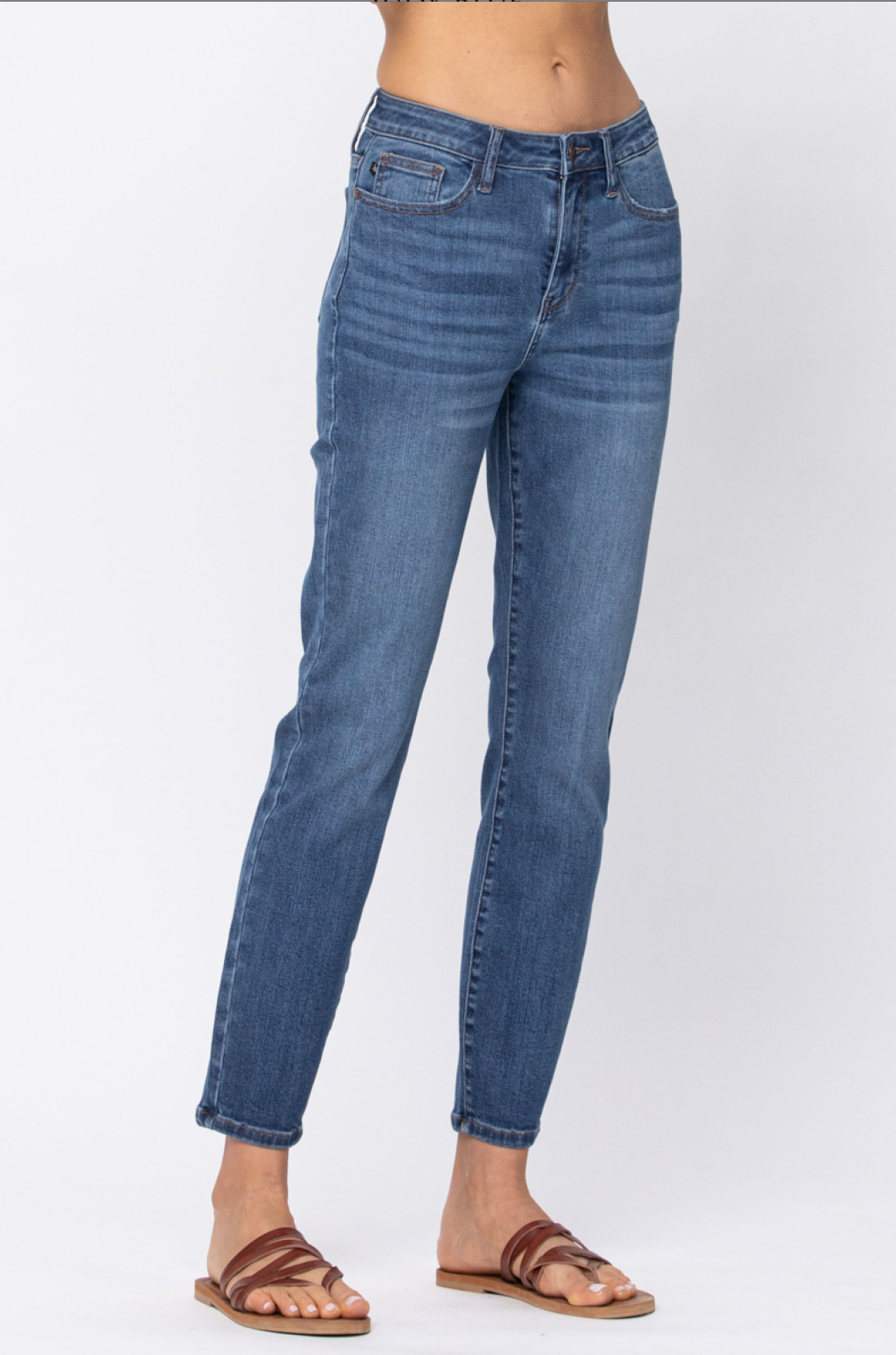 Judy Blue High Waist Non-Distressed Boyfriend Jeans