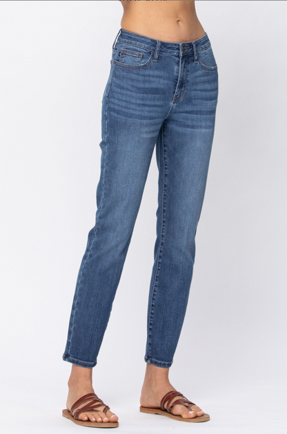 Judy Blue High Waist Non-Distressed Boyfriend Jeans