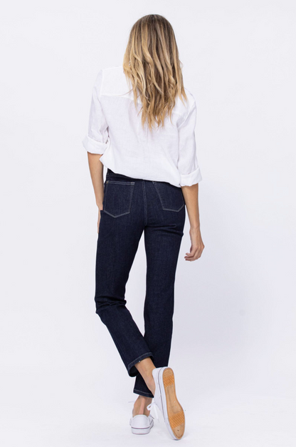 Judy Blue Rinse Wash Mom Jeans - Dark Wash