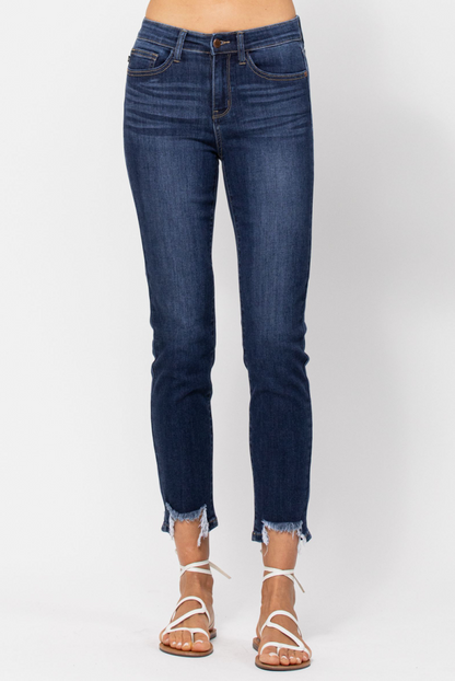Judy Blue Shark Bite Girlfriend Jeans