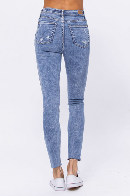 Judy Blue Destroyed Acid Wash Skinnies