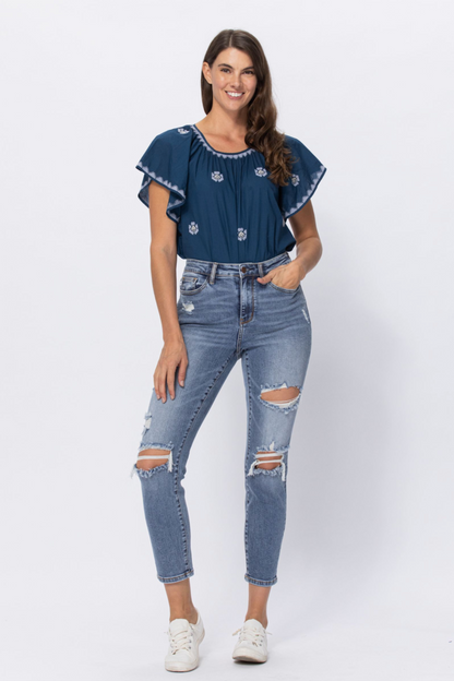 Judy Blue Destroyed Girlfriend Jeans