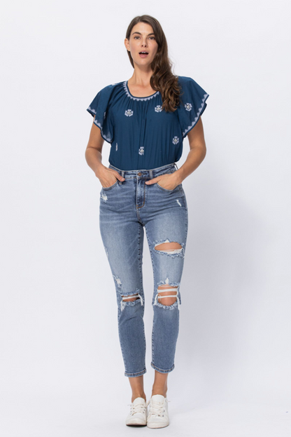 Judy Blue Destroyed Girlfriend Jeans