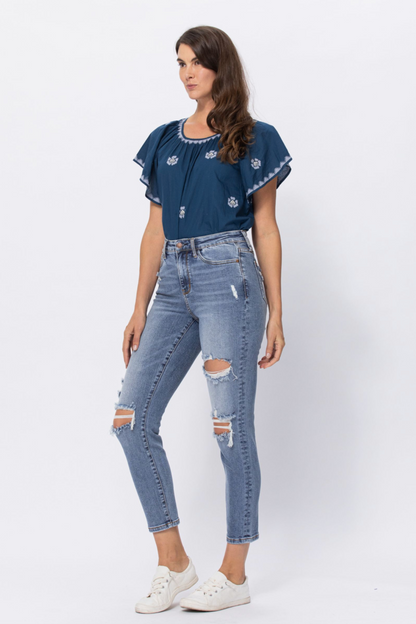Judy Blue Destroyed Girlfriend Jeans