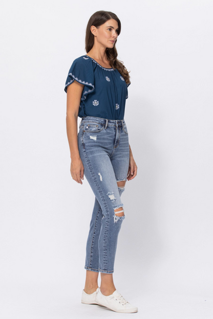 Judy Blue Destroyed Girlfriend Jeans