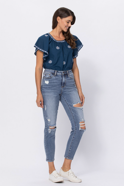 Judy Blue Destroyed Girlfriend Jeans