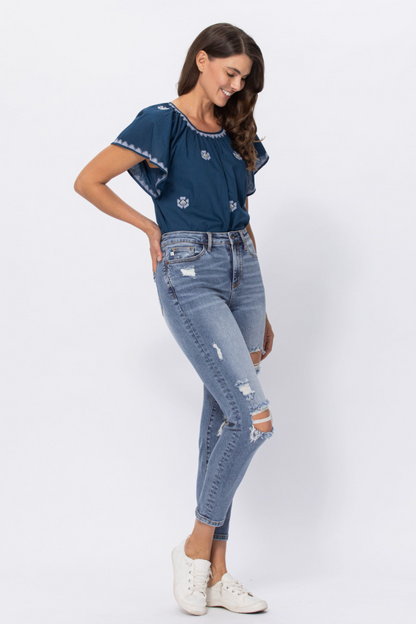 Judy Blue Destroyed Girlfriend Jeans