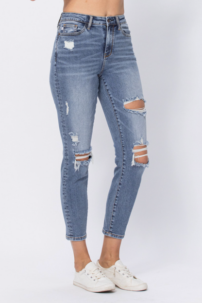 Judy Blue Destroyed Girlfriend Jeans