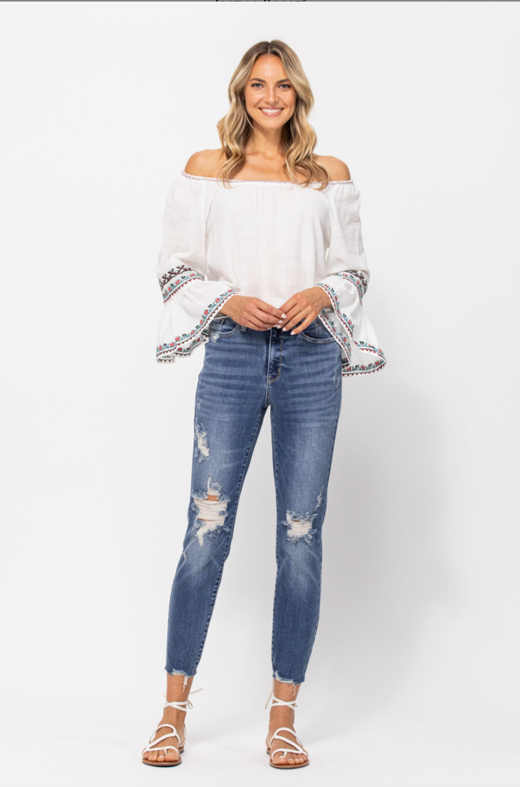 Judy Blue Destroyed Girlfriend Jeans