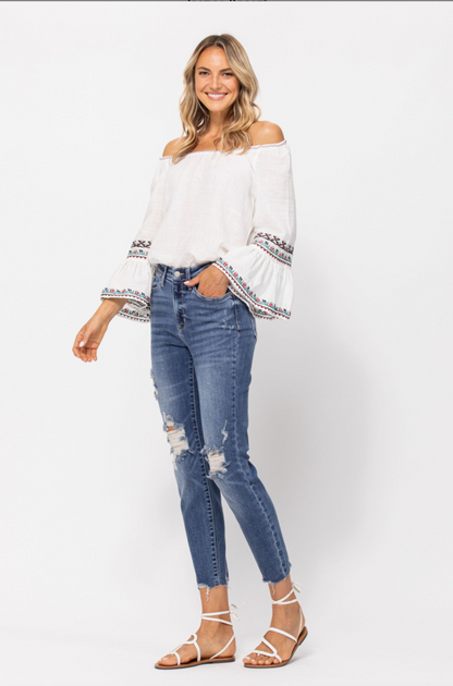 Judy Blue Destroyed Girlfriend Jeans