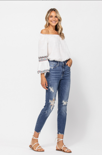 Judy Blue Destroyed Girlfriend Jeans