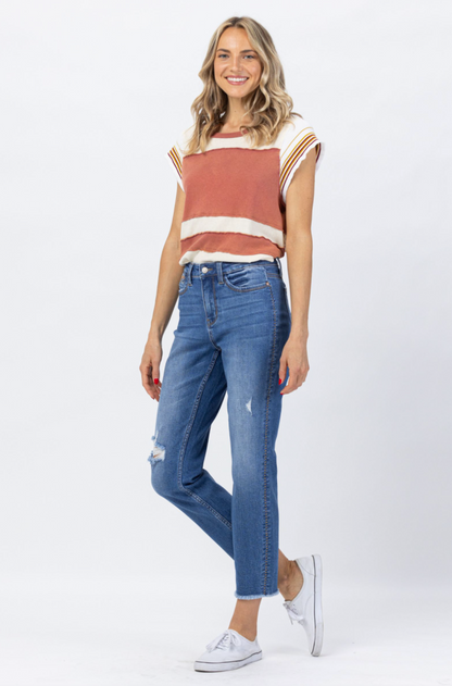 Judy Blue Howdy Embroidered Boyfriend Jeans