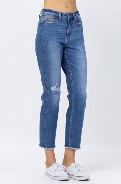 Judy Blue Howdy Embroidered Boyfriend Jeans