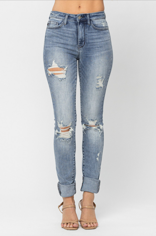 Judy Blue Super Long Heavy Destroy Skinny