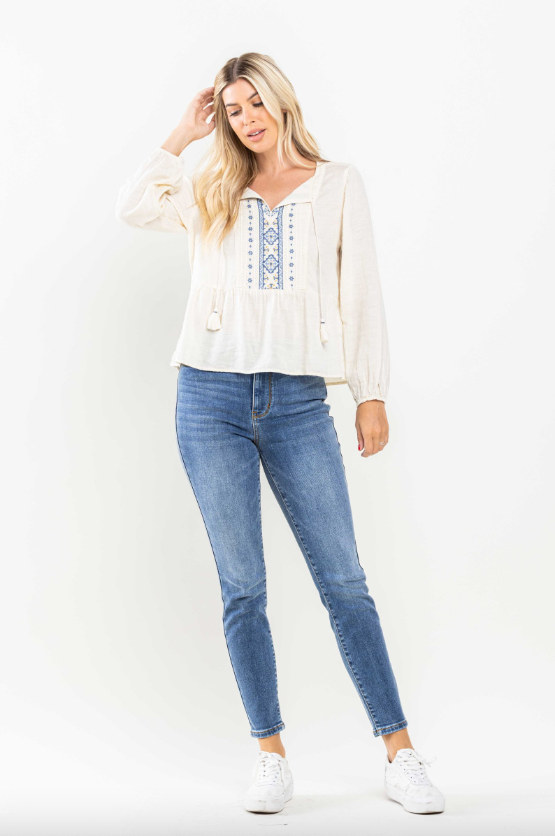 Judy Blue Thermal Skinny Jeans - Medium Wash