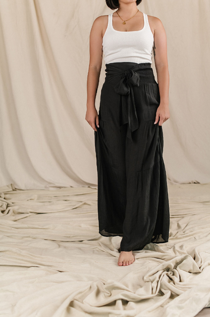 Ampersand Avenue Tiered Boho Pants - Black