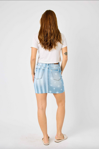 Judy Blue Star & Stripe Bleached Skirt