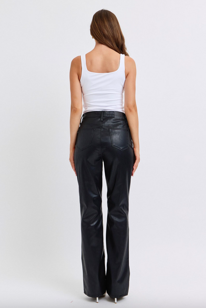 Judy Blue Tummy Control Faux Leather Bootcut Pants