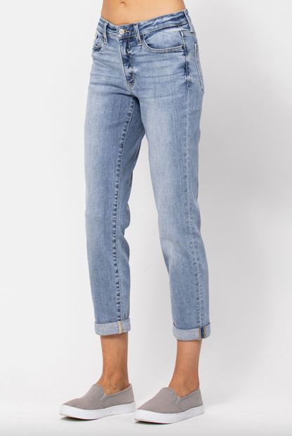 Judy Blue Bleach Wash Boyfriend Jeans
