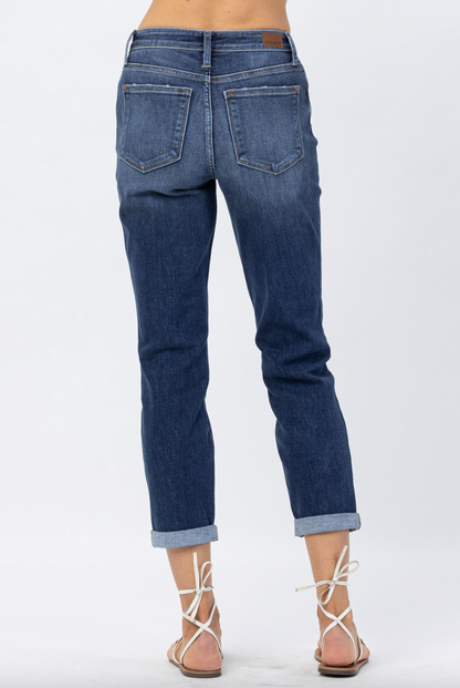 Judy Blue Boyfriend Jeans - Dark Wash