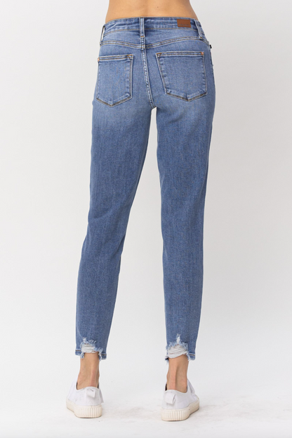 Judy Blue Patched Girlfriend Jeans