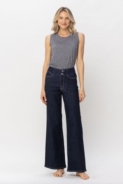 Judy Blue Rinse Wash Wide Leg Jeans