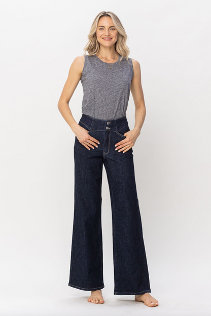 Judy Blue Rinse Wash Wide Leg Jeans