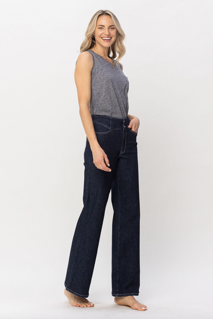 Judy Blue Rinse Wash Wide Leg Jeans