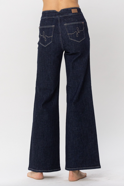 Judy Blue Rinse Wash Wide Leg Jeans