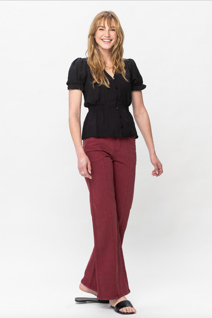Judy Blue Front Seam Burgundy Jeans