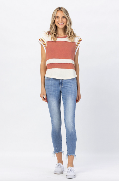 Judy Blue Bleach Splash Shark Bite Skinny Jeans