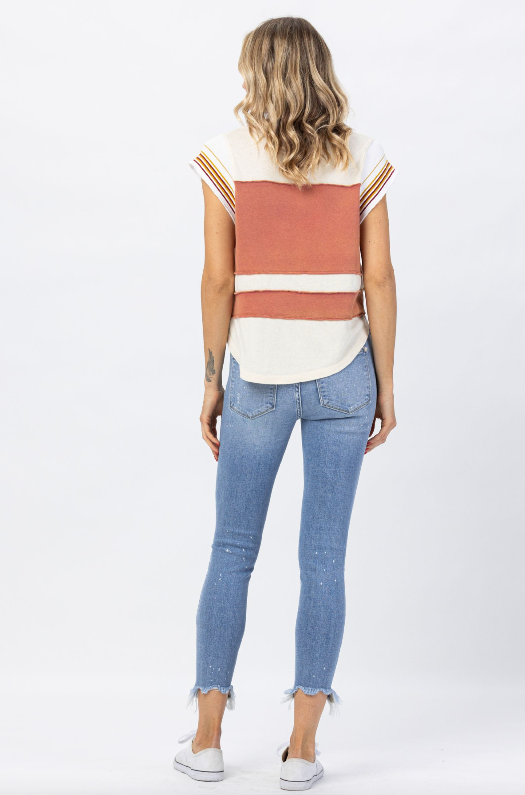 Judy Blue Bleach Splash Shark Bite Skinny Jeans