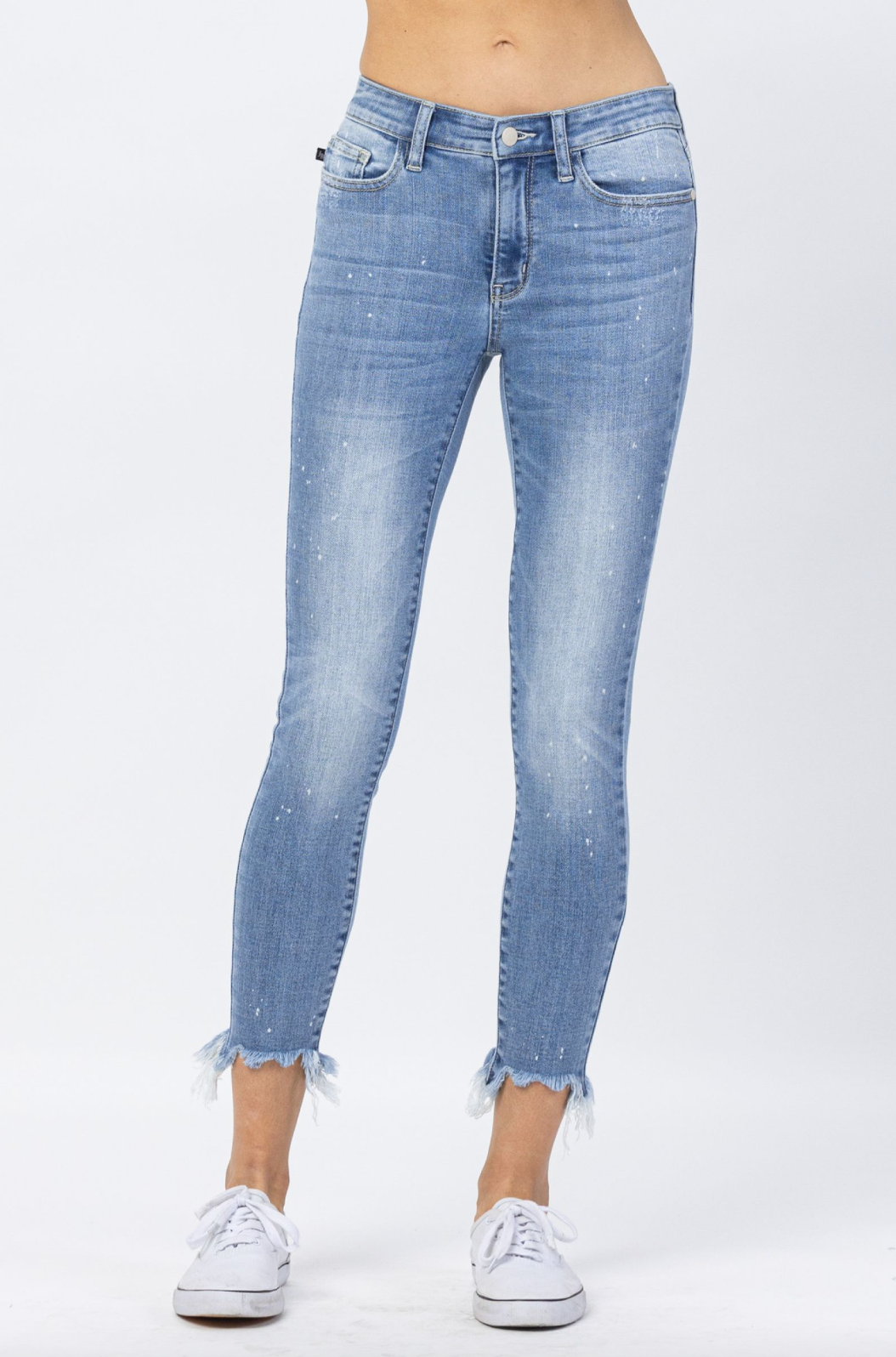 Judy Blue Bleach Splash Shark Bite Skinny Jeans