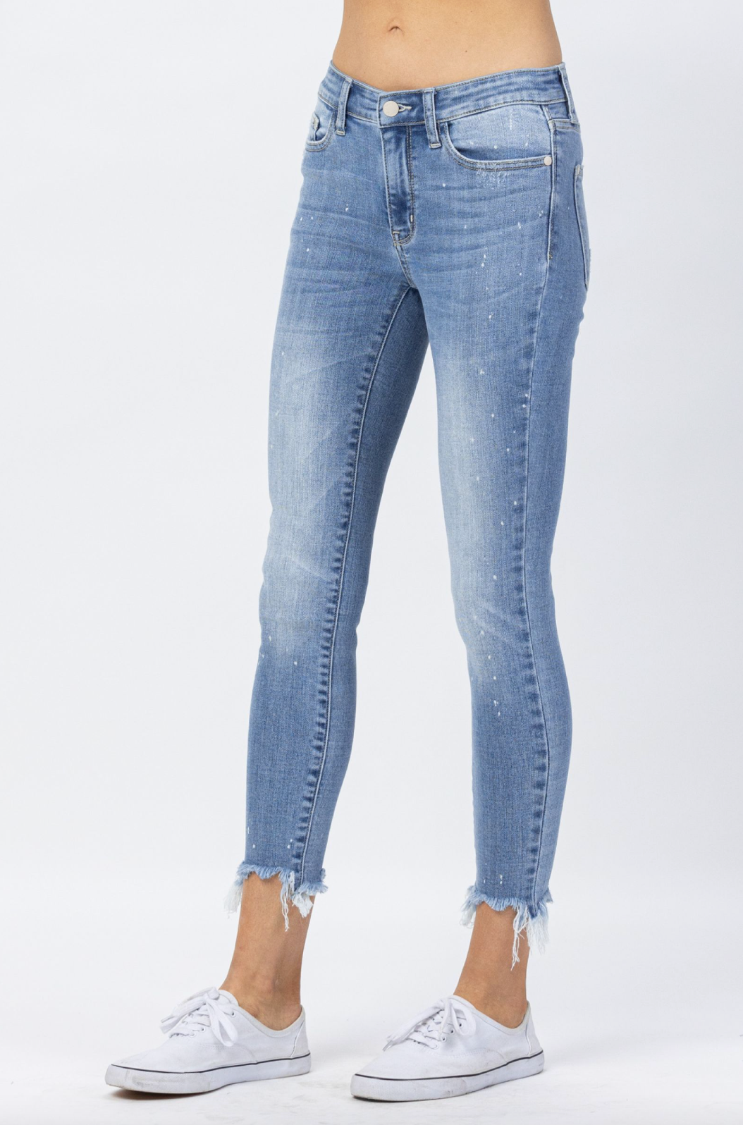 Judy Blue Bleach Splash Shark Bite Skinny Jeans
