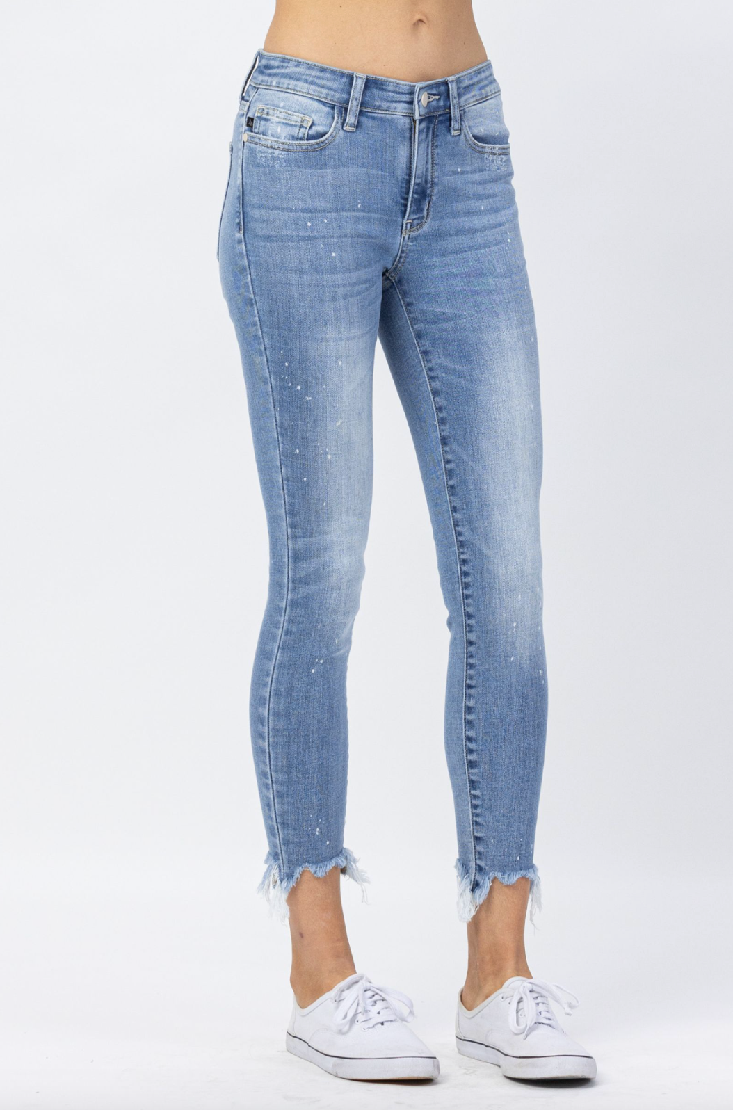 Judy Blue Bleach Splash Shark Bite Skinny Jeans