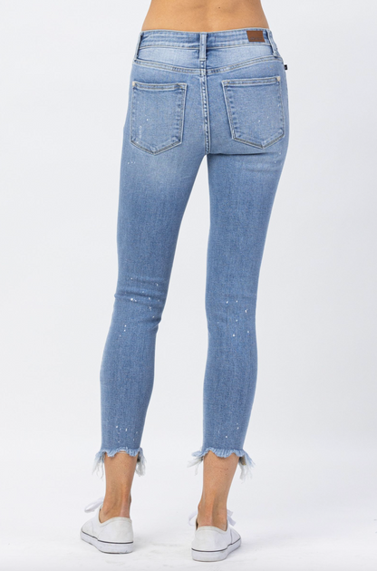 Judy Blue Bleach Splash Shark Bite Skinny Jeans