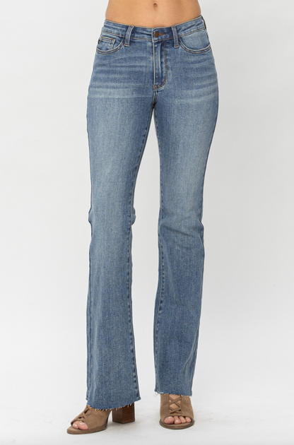 Judy Blue Raw Hem Bootcut Jeans